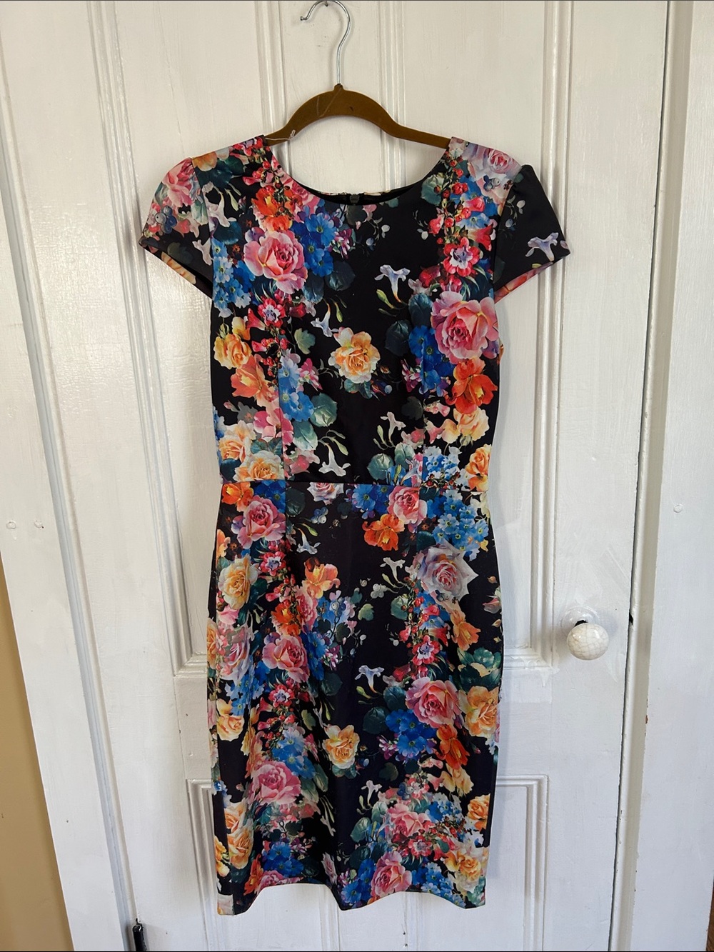Betsey Johnson Black Floral Midi Dress - Multi